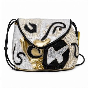 Vintage NAS BAG Crossbody Bag Women's Small Multicolor Faux Leather Animal NWT